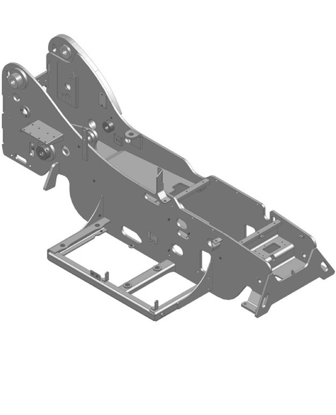 3D CAD model — mechanical bracket assembly
